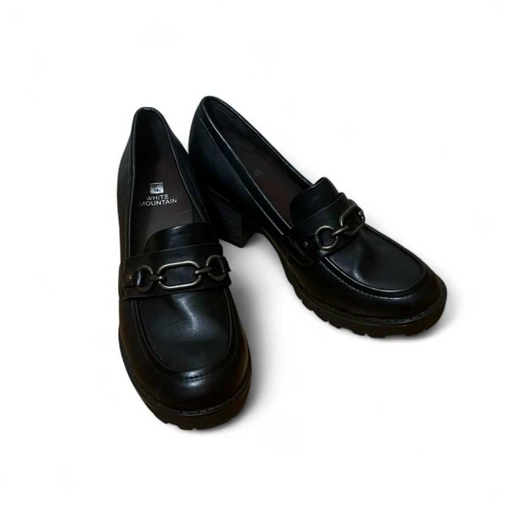 White Mountain Cliffs Loafer Y2K  Black Chunky Sole Stacked Women’s Shoe Sz 9M